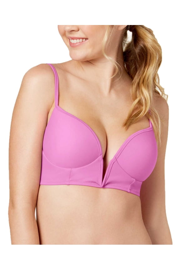 Womens Maya Bra-Sized V-Wire Bikini Top Swimsuit, Roses Printed, 34BC