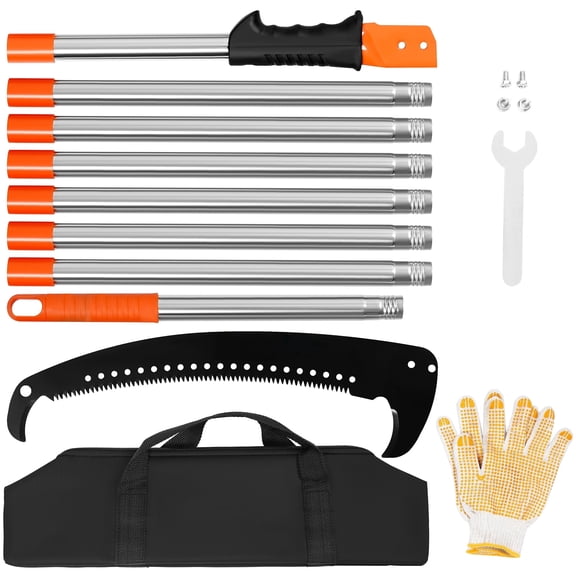 SUNDEER Manual Pole Saw Extendable 10 ft with Stainless Steel Pole & Sharp Steel Blade