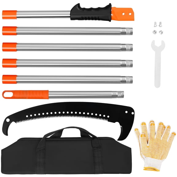 SUNDEER Manual Pole Saw Extendable 7.8 Ft with Stainless Steel Pole & Sharp Steel Blade