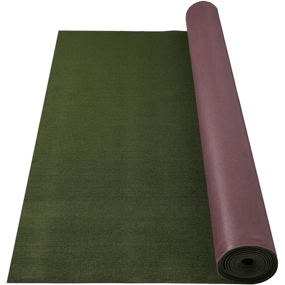 SUNDEER Indoor Outdoor Carpet 6x10 ft Olive green Marine Carpet with Waterproof TPE Backing 0.2" Thick