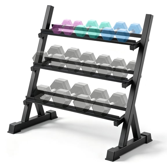 SUNDEERDumbbell Rack 3-Tier,Adjustable Dumbbells Storage Rack 1100lb Weights Rack Holder Home Gym Storage Organizer