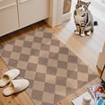 thumbnail image 1 of SUNDEREY 2'x3' Easy Jute Area Rug, Washable Small Front Door Rugs for Entryway Non Slip, Modern Geometric Checkered Door Mat Indoor Carpet for Entrance Couch Kitchen Bathroom RV,Khaki, 1 of 11