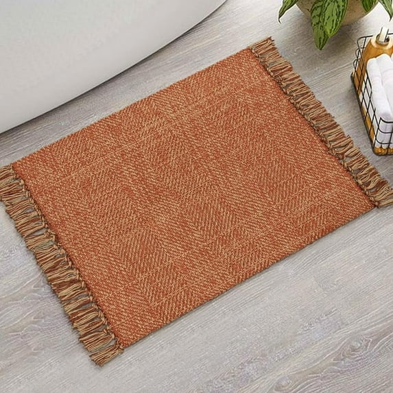 SUNDEREY 2'x3' Washable Bedroom Rug,2x3ft Bohemian Entryway Rug Front Door Mat Cotton Reversible Kitchen Mat Indoor Throw Rug Farmhouse Carpet for Foyer Front Porch Decor,Red