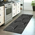 thumbnail image 1 of SUNDEREY 2'x4.3' Morden Kitchen Rug,2x4.3ft Washable Hallway Runner Rug ,Non Slip Reversible Cotton Rainbow Bedroom Runner Rugs for Indoor Outdoor Entryway Laundry Room,Black, 1 of 7