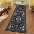 thumbnail image 1 of SUNDEREY 2'x6' Boho Floral Runners for Hallways, Washable Kitchen Runner Rug Non Skid, Soft 6ft Hallway Rug Ultra Thin Stain Resistant Carpet Runners for Bathroom Entryway, Black, 1 of 8