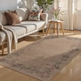 thumbnail image 1 of SUNDEREY 3'x5' Floral Easy Jute Rug,Area Rug 3x5ft Washable Bedroom Rug,Easy Jute Indoor Outdoor Carpet, Farmhouse Non Slip Khaki Floor Rug for Dining Room Office Entrance Kitchen,Wreath&Fleur, 1 of 9