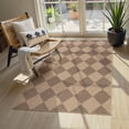 thumbnail image 1 of SUNDEREY 3'x5' Easy Jute Area Rug, Washable Entryway Rug Non Slip, Checkerboard Indoor Outdoor Carpet, Modern Geometric Farmhouse Checkered Carpet for Office Couch Entrance Kitchen,Khaki, 1 of 10