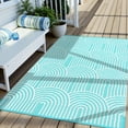 thumbnail image 1 of SUNDEREY 4’X6’Outdoor Rug for Patio,Beach Mats Waterproof, Rainbow Plastic Straw Outdoor Rugs for RV Patio Deck Beach Porch Backyard,Blue, 1 of 7