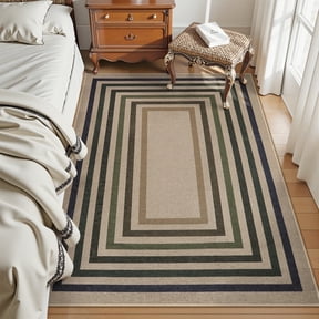 SUNDEREY 4'x6' Modern Geometric Area Rug,4x6ft Washable Bedroom Rug,Easy Jute Indoor Outdoor Carpet, Farmhouse Checkered Non Slip Black Carpet for Office Couch Entrance Kitchen,Colorful