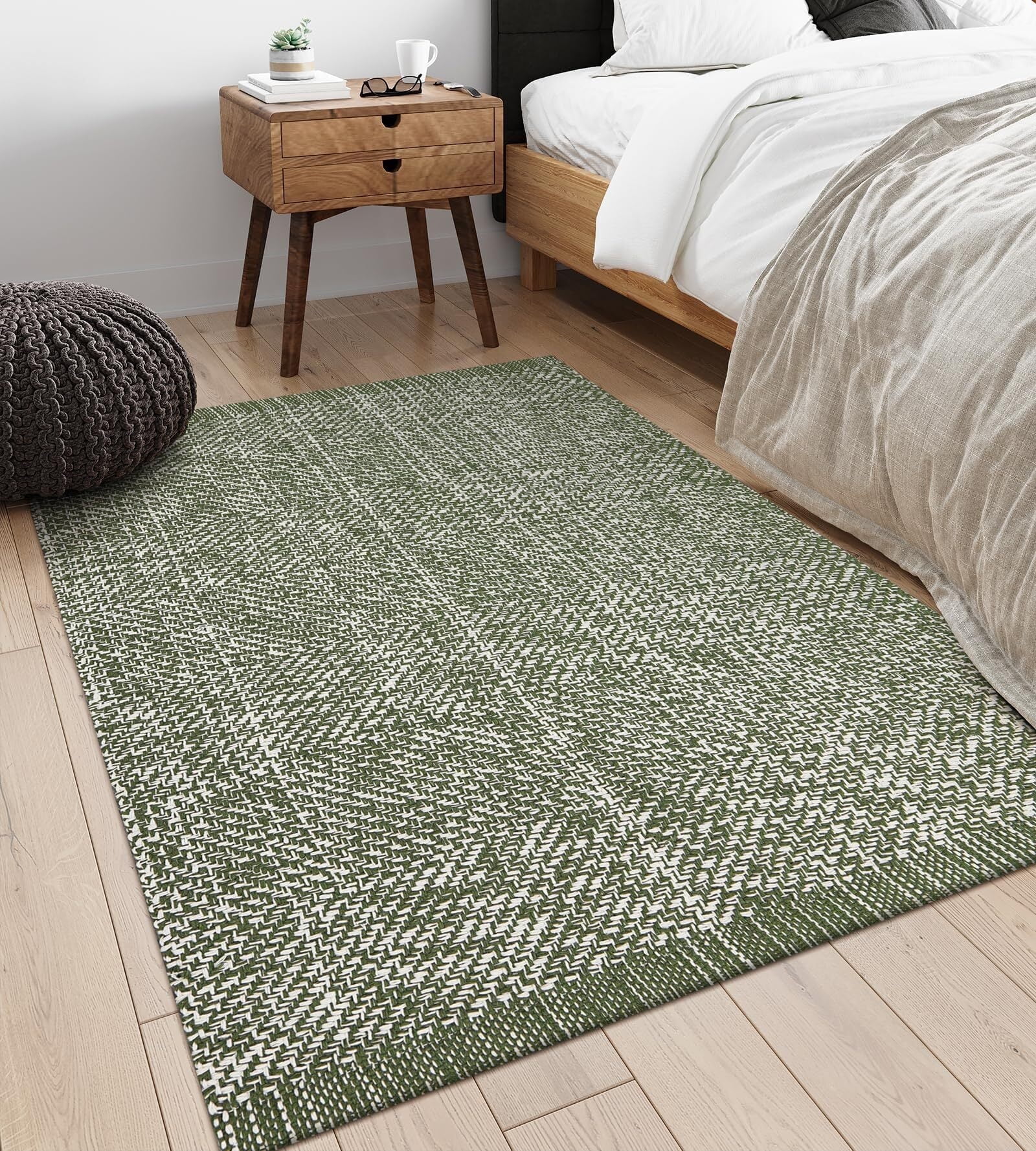 SUNDEREY 4'x6' Washable Area Rug,4x6ft Bohemian Bedroom Rug Hand-Woven ...