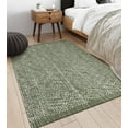 thumbnail image 1 of SUNDEREY 4'x6' Washable Area Rug,4x6ft Bohemian Bedroom Rug Hand-Woven Cotton Living Room Rug,Stain Resistant Boho Rug Low-Pile Throw Rug for ‎Dining Room Office,Green, 1 of 6