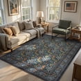 thumbnail image 1 of SUNDEREY 5'x7' Vintage Floral Area Rugs for Living Room, Washable Large Boho Area Rugs for Bedroom, Soft Non-Slip Thin William Morris Botanical Rug for Dining Room Home,Dark Green, 1 of 9