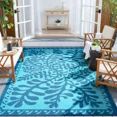 thumbnail image 1 of SUNDEREY 6’X9’Outdoor Rug for Patio,Waterproof Beach Mats, Seaweed Pattern Plastic Straw Outdoor Rugs for RV Patio Deck Beach Porch Backyard,Blue, 1 of 9