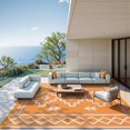 thumbnail image 1 of SUNDEREY 8’X10’Outdoor Rugs Waterproof Plastic Straw Mat,8X10ft Reversible Outdoor Camping Rug for RV Patio Deck Beach Pool Balcony Picnic,Orange & White, 1 of 8