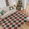 thumbnail image 1 of SUNDEREY 8'x10' Christmas Area Rug,8x10ft Geometric Easy Jute Rug For Living Room,Machine Washable,Holiday Xmas Decor Non Slip Indoor Outdoor Carpet for Dining Room Table Apartment,Red&Green, 1 of 8