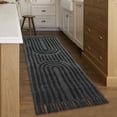 thumbnail image 1 of SUNDEREY Hallway Runner Rug 2'x6' Washable Bathroom Rug Runners, Cotton Woven Kitchen Runner Rugs with Tassel, Farmhouse Tufted Rainbow Bedroom Runner Rug for Laundry Entryway,Dark Grey, 1 of 7