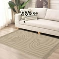 thumbnail image 1 of SUNDEREY Modern Rainbow Area Rug,3'x5' Washable Bedroom Rugs,Boho Woven Floor Carpet With Tassel, Modern Farmhouse Tufted Rug For Living Dining Room Kitchen Entryway Bathroom,Khaki, 1 of 7
