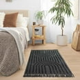 thumbnail image 1 of SUNDEREY Modern Rainbow Area Rug,3'x5' Washable Bedroom Rugs,Boho Woven Floor Carpet With Tassel, Modern Farmhouse Tufted Rug For Living Dining Room Kitchen Entryway Bathroom,Dark Grey, 1 of 7