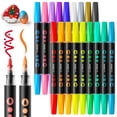 thumbnail image 1 of SUNEE 18 Colors Acrylic Paint Markers, Dual Tip with Bullet and Brush Tip Paint Pens with Automatic Ink Control System, Coloring Markers for Rock, Wood, Canvas, Glass DIY Crafts Art Supplies Kit, 1 of 7