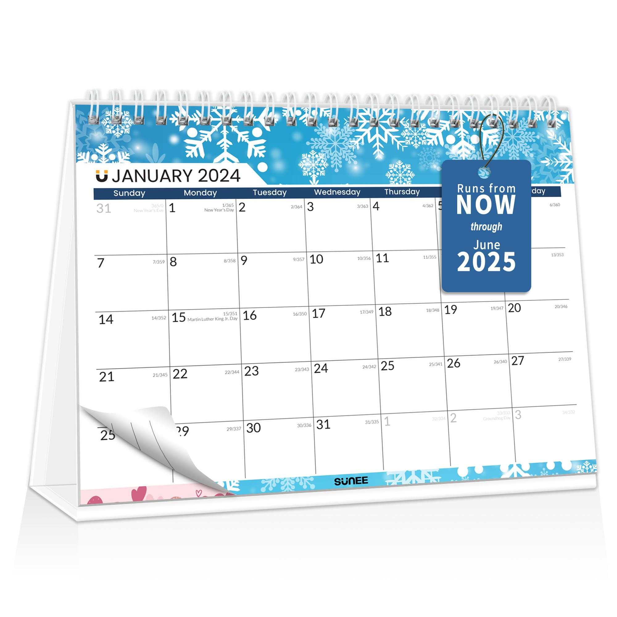 SUNEE 20242025 Small Desk Calendar Standing 8x6, 21 Month Small Desk Calendar 2025 Dollar Tree