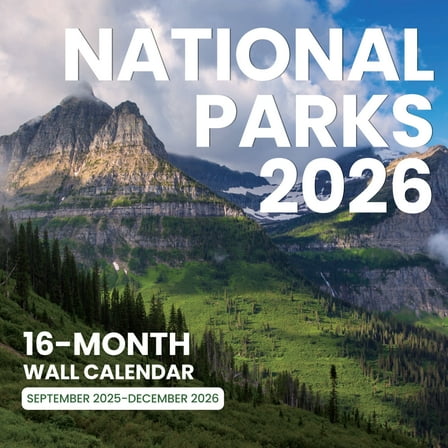 SUNEE 2026 Calendar, 2026 National Parks Calendar, 12x12 Monthly Wall Calendar with 16 Scenic Images, 12x24