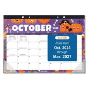 SUNEE 2026 Desk Calendar 17"x12" – 18 Months Monthly Planner from October 2025 to March 2027, Seasonal Color Desk Pad for Home or Office with Notes Section