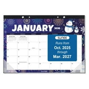 SUNEE 2026 Desk Calendar 17"x12" – 18 Months Monthly Planner from October 2025 to March 2027, Seasonal Color Desk Pad for Home or Office with Notes Section