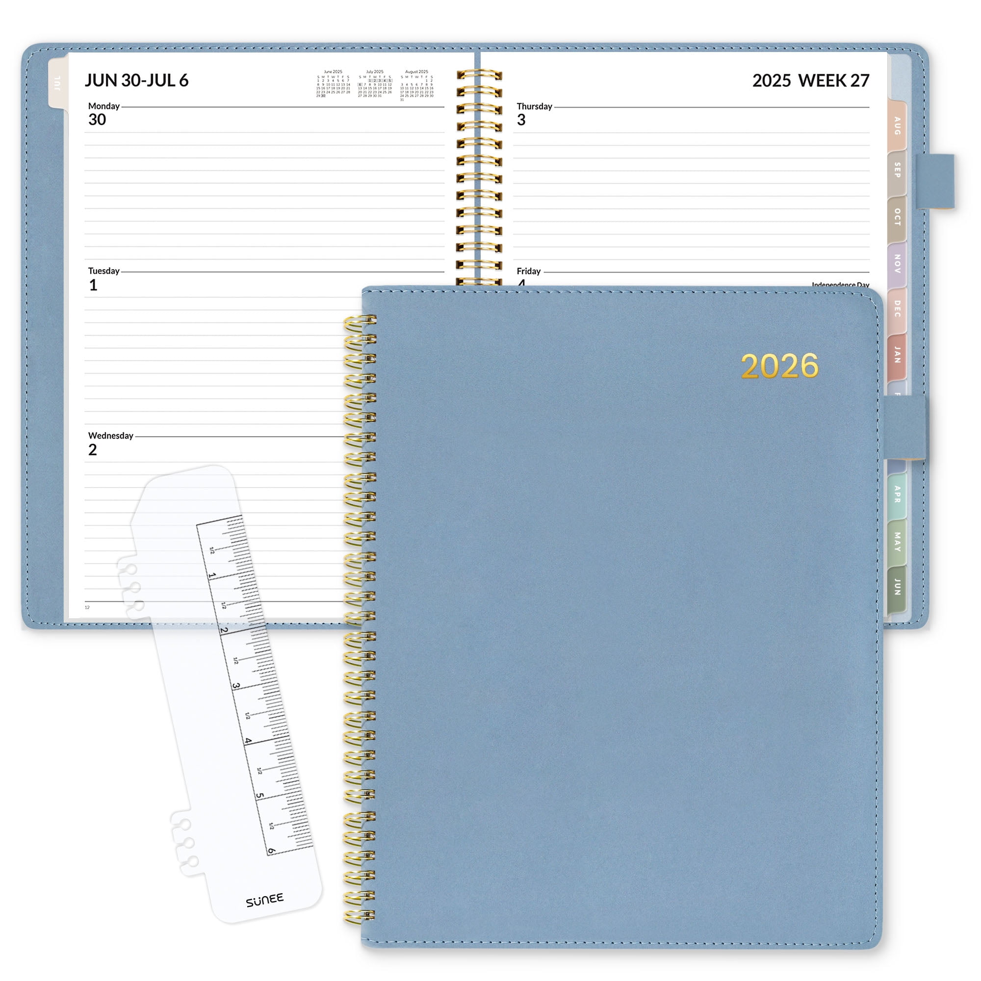 SUNEE 2026 Planner, Weekly and Monthly Calendar Planner 9"x11.2"- 12 ...