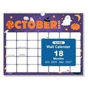SUNEE 2026 Wall Calendar Extra Large 17"x27" – 21-Month Vertical Monthly Planner from October 2025 to June 2027, Big Grid Calendar with Lined Blocks and Seasonal Color Design