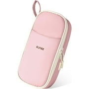 SUNEE Cute Zipper Pencil Case, Aesthetic Pen Pouch, Colored Large Pencil Bag, Storage Organizer for Adult Girls Pink