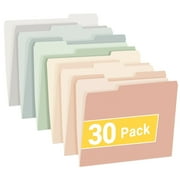 SUNEE File Folders, 30 Pack Manilla Folders 8.5 x 11, Colored File Folders Home Office School Supplies for Documents Files Paper,6 Pastel Colors