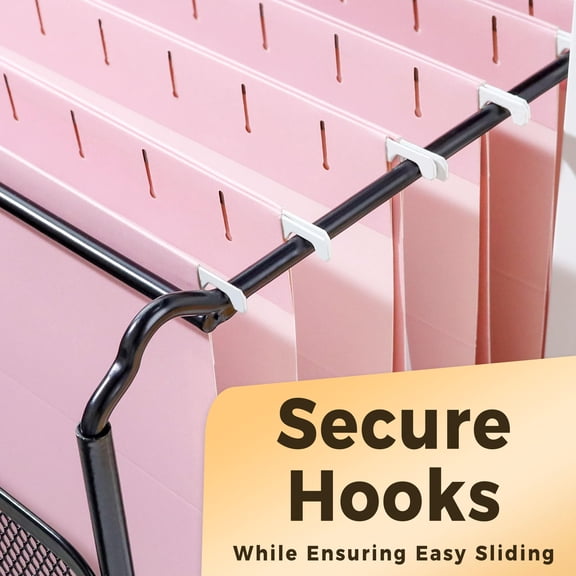 SUNEE 25 pack Pink Hanging File Folders with 1/5-cut Tabs