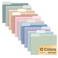 thumbnail image 1 of SUNEE Manila File Folder 8.5 x 11 1/3 Cut Letter Size 100 pack Filing Folder for Work Home 10 Pastel Colors, 1 of 7