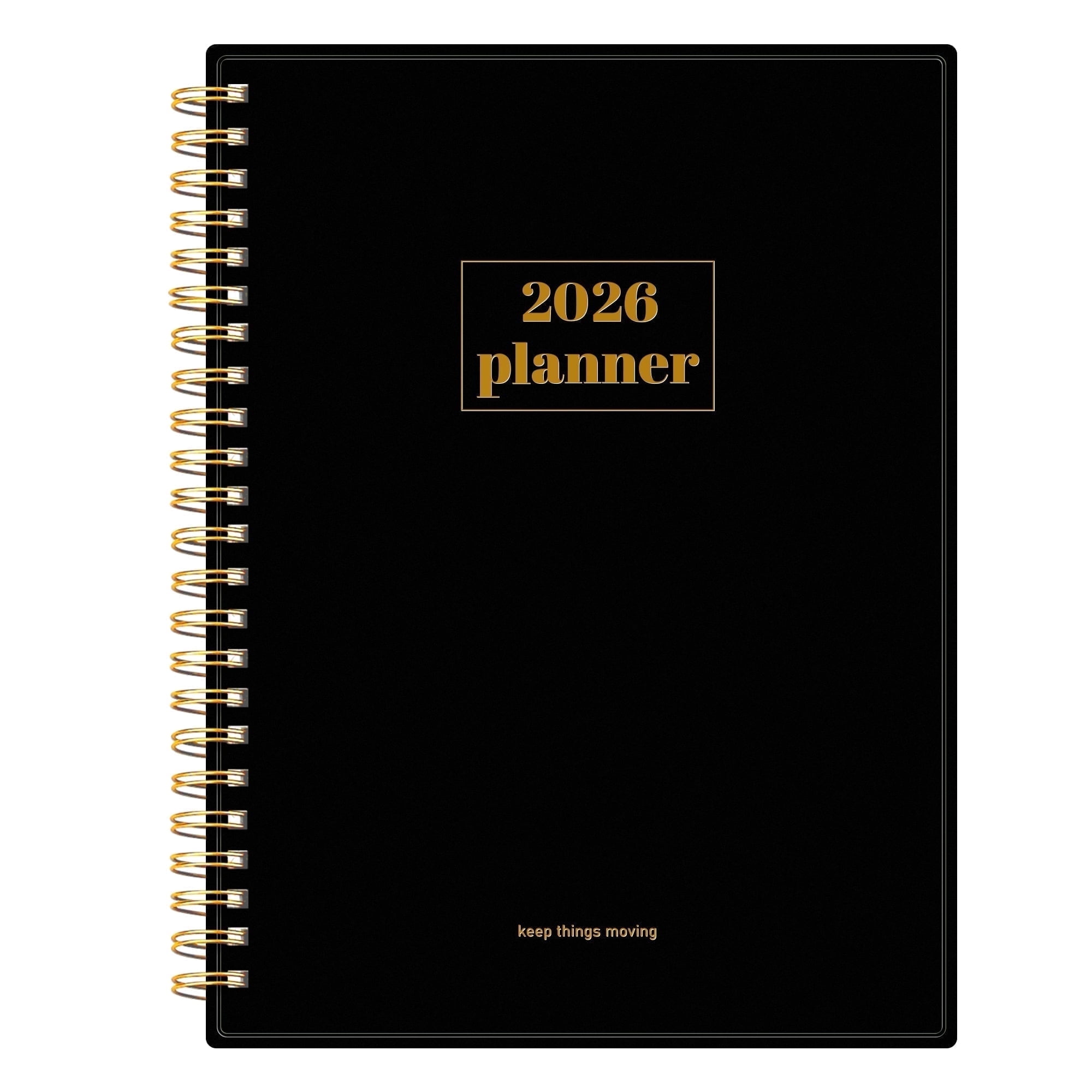Walmart Black Friday Deals 2025 - SUNEE 2026 Planner with Weekly & Monthly Layouts, January 2026-December 2026, 6.4" x 8.3", Spiral Bound, Tabs, Note Pages, Black