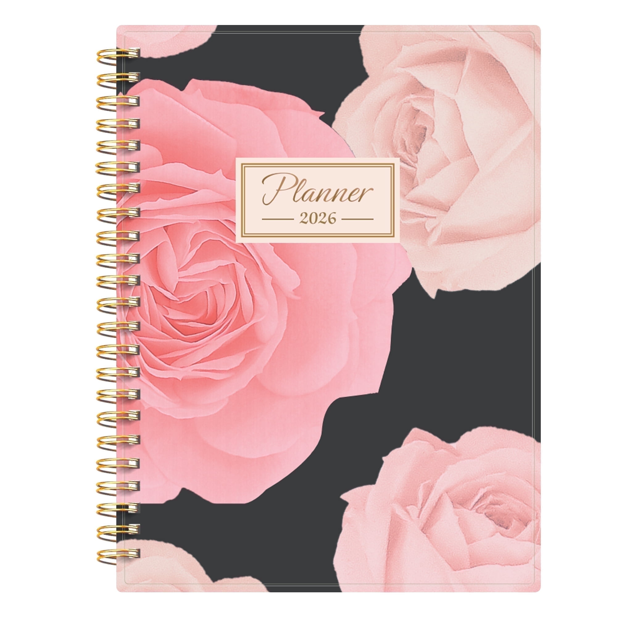SUNEE 2026 Planner with Weekly & Monthly Layouts, January - December, 6.4" x 8.3", Spiral Bound, Tabs, Note Pages, Colorful Flowers