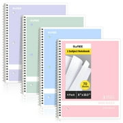 SUNEE Spiral Notebook Wide Ruled 1-Subject 8 x 10-1/2 in, 70 Sheets Writing Journal Notebooks for Work 4 Pack