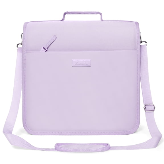 SUNEE Zipper Binder 3 Ring, 3 Inch O-Ring with Handle and Shoulder Strap, 600-Sheet Capacity, 5-Tab Expanding File Folder, Multi-Pockets for Organizer Binder with Zipper, Lavender Purple