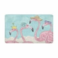 thumbnail image 1 of SUNENAT Cute Flamingos with Crown Summer Hat and Ribbon Doormat Non Slip Indoor/Outdoor Floor Door Mat, Entrance Rug Rubber Backing Large 30"(L) x 18"(W), 1 of 5
