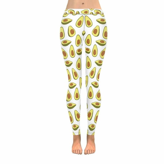 SUNENAT Fashion Avocado Healthy Food Women's Capri Leggings Stretchy Skinny Yoga Pants 4XL