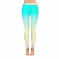 thumbnail image 1 of SUNENAT Vibrant Gradient Ombre Color Blend Women's Capri Leggings Stretchy Skinny Yoga Pants 4XL, 1 of 4