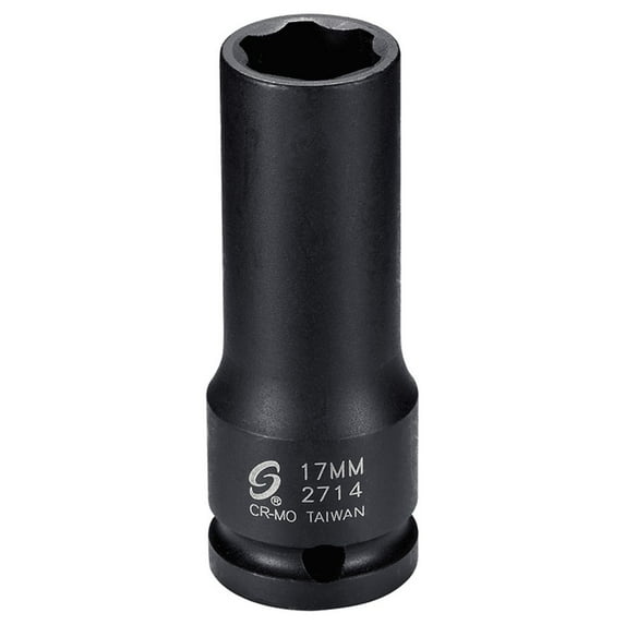 SUNEX 1/2" DR. 17MM THINWALL DEEP SOCKET