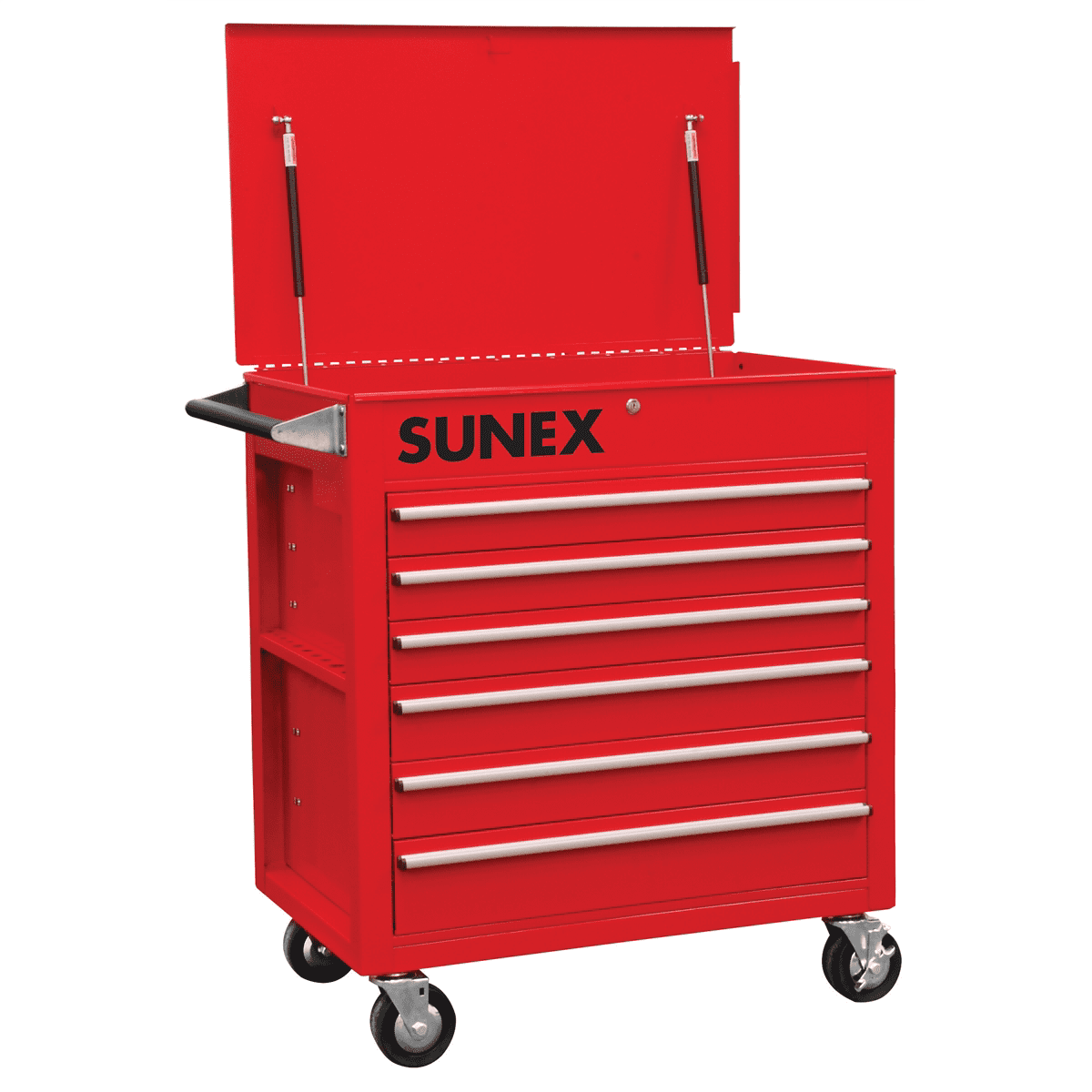 SUNEX 6 Full-Drawer Professional Cart, Red