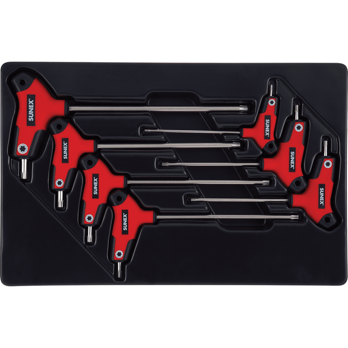 SUNEX 7-Piece T-Handle, Star Hex Key Set