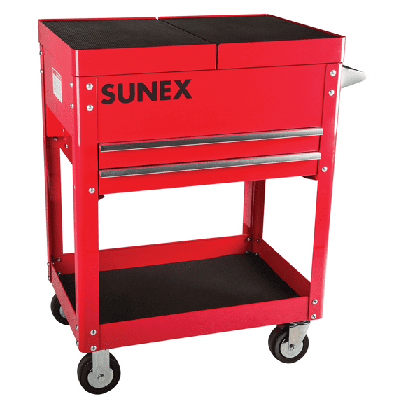 SUNEX Compact Slide Top Utility Cart, Red