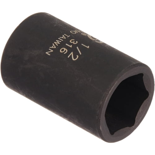 Sunex 316 Impact Socket – 3/8" Drive X 1/2" Standard, CR-MO Steel With Radius Corner Design