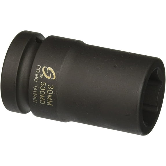 Sunex Tools 530MD 1 Inch Drive Steel 6 Point Deep Metric Impact Socket, 30mm