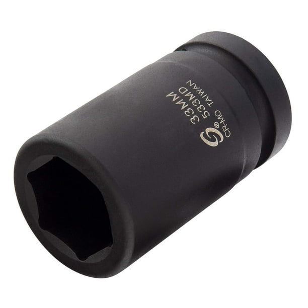SUNEX TOOLS 533MD 1 Inch Drive 33mm Deep Impact Socket Cr Mo Steel Radius Corner Design Chamfered Opening Dual Size Markings C27 Walmart Business Supplies