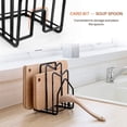 thumbnail image 1 of SUNFCON Cutting Board Rack Chopping Board Organizer Stand Holder Kitchen Countertop Pots & Pans Counter Organizer Flat Steel Black, 1 of 10