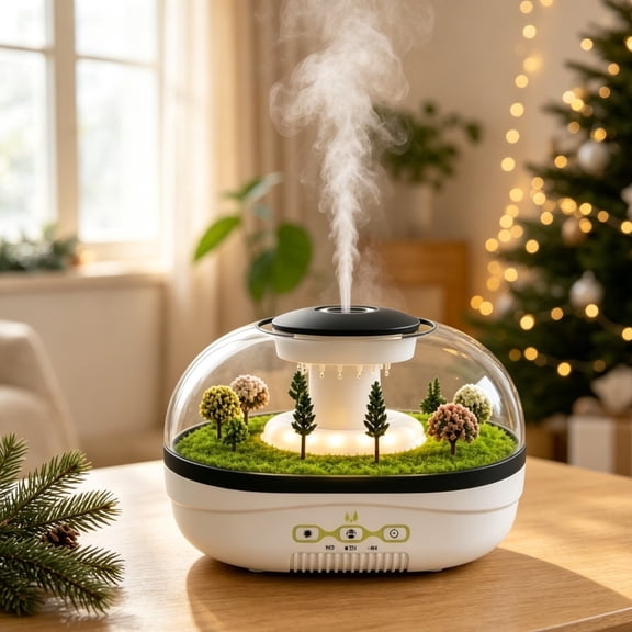 SUNFEIII Garden Raindrop Aroma Diffuser, Essential Oil Diffuser With Cool Mist Humidifier, Warm Night Light, Quiet Operation & Timer Function
