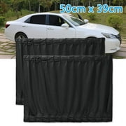 SUNFEX 2Pcs Universal Car Van Suv Vip Casement Curtain Anti-Uv Sunshade Visor 50*39Cm
